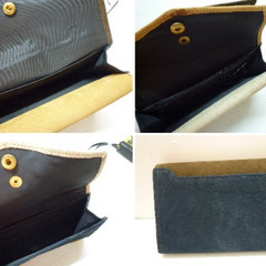 ☆▲RICCINI Mmo　スエード　3段財布　本革製　財布　長財布　茶色　iの画像