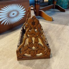 レトロ 木彫りの小物入れ 調味料入れ スパイスラック　/TJ-2694 2Fの画像