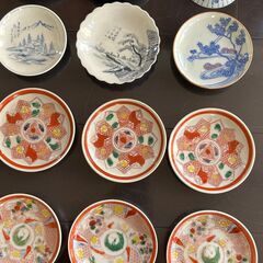 染付 焼物/ 蓋付き茶碗 小皿 色々まとめて29点 /レトロ / 古美術 / 骨董の画像