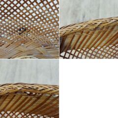 竹籠 持ち手付き 脚付き 竹かご 竹カゴ 古道具 古民具 ヴィンテージ バスケット　/TJ-2695の画像