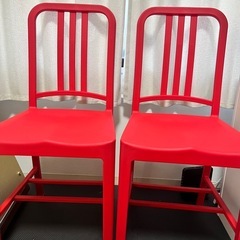ダイニングチェア　2脚セット　レッドの画像