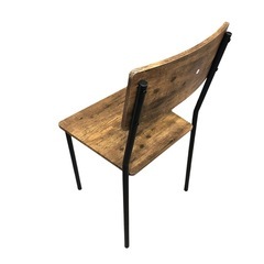 【ジ1211-08】ヴィンテージ風チェア✨木目×スチールでおしゃれ／状態良好！の画像