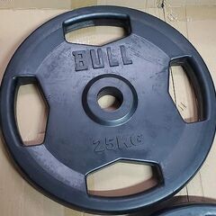 中古 BULL Φ50ｍｍ ラバープレート 25kg 2枚セット ペア 計50kg BL-RP25 オリンピック バーベル プレート 札幌 北区の画像
