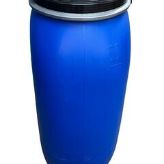【Aグレード・状態良好】120L 青色プラスチックドラム（HDPE製）1個　※引き取り限定の画像