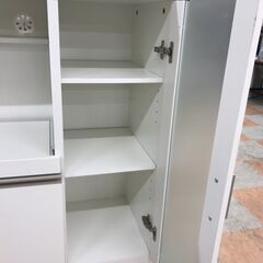 ＼家具＊家電のお店／【ｼﾞｬﾝｸﾞﾙｼﾞｬﾝｸﾞﾙ石川金沢店】食器棚 ホワイト   W(幅)90×D(奥行き)40×H(高さ)90cmの画像