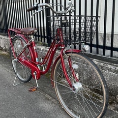 ＜整備済・美品車＞イオン minette 26インチ自転車・内装3段変速・鍵付き レッド LEDオートライトの画像