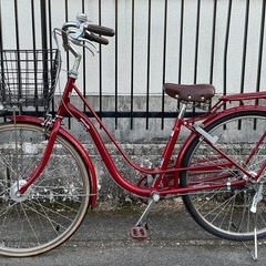 ＜整備済・美品車＞イオン minette 26インチ自転車・内装3段変速・鍵付き レッド LEDオートライトの画像