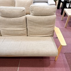 カリモク ３人掛け ソファ 布張りの画像