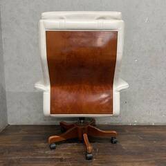 🔷🔶🔷ww5/64 FRATELLI MASCHERONI CONNGRESS 127 アームチェア レザー ウッド ホワイト 特注 希少 ヴィンテージ 家具 イタリア★直接引取歓迎◎🔷🔶🔷の画像