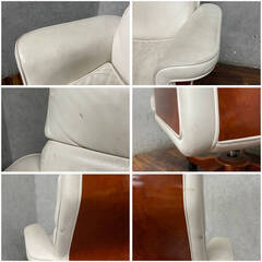 🔷🔶🔷ww5/64 FRATELLI MASCHERONI CONNGRESS 127 アームチェア レザー ウッド ホワイト 特注 希少 ヴィンテージ 家具 イタリア★直接引取歓迎◎🔷🔶🔷の画像