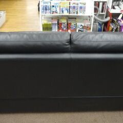 現状特価品‼ 2.5人掛けソファ 幅186cm 革製 ブラック 背もたれ取り外し可能 2Pソファ 黒 西岡店の画像