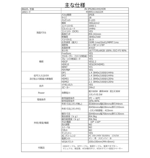 ゲーミングモニター4k 144Hz