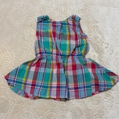 ベビー トップス チュニック チェック タンクトップ 80の画像