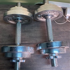 $ ダンベル　シャフト　バーベルプレート　計15KGの画像