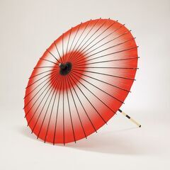 紙張り和傘 直径76cm 網点ぼかし / 赤の画像