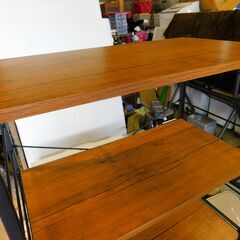 【JM917】♪市内近隣配達無料♪ レンジ台 レンジラック キッチンラック ヴィンテージ調 スライド棚ありの画像