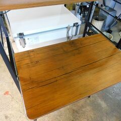 【JM917】♪市内近隣配達無料♪ レンジ台 レンジラック キッチンラック ヴィンテージ調 スライド棚ありの画像