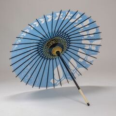紙張り和傘 直径70cm 蝶々 / 青 の画像