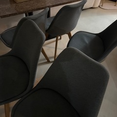 グレーの布地のダイニングチェア☆9脚まとめての画像