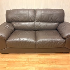 ニトリ　3人掛け本皮ソファ　