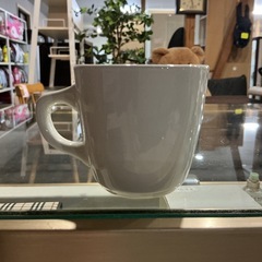 35周年記念🥳当時物✨オリジナルコーヒーカップ☕️ミスタードーナツ🍩ミスド創業当時の復刻版デザイン🎨美品CoffeeCup白ホワイトの画像