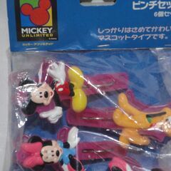 ディズニーキャラクター　ミッキー、ミニー、プルートの洗濯バサミの画像