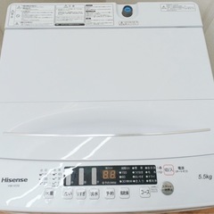  (送料無料) 2023年 極美品 洗濯機 5.5kg 1年使用 洗濯板式のステンレス槽 立体シャワー水流 ③の画像