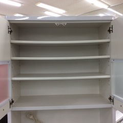 【松田家具のキッチンボード】キッチンボード 松田家具　ダイニングボード レンジボード レンジ台 食器棚  幅79cm　：ホワイトの画像