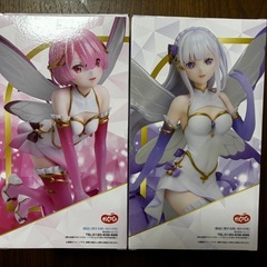 【新品】Re:ゼロ エミリア レム フィギュアセットの画像