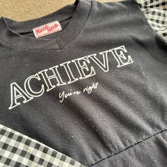 しまむら RiccaRicca チェック柄 長袖トップス 140cmの画像