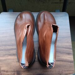 新品 23cm レディース ブーツ ブラウン 厚底 シューズ サイドゴア 識別番号:【B211-S】の画像