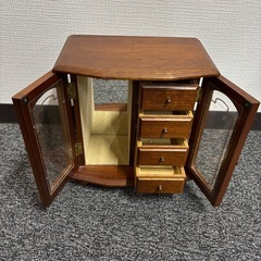 ✨昭和レトロ✨ オルゴール付き 木製ジュエリーボックスの画像