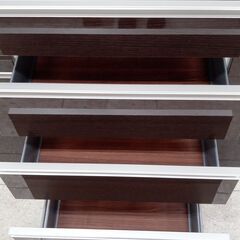 ★リユースのサカイ高崎店★TJ13625 パモウナ レンジボード こげ茶 H203×D50×W140 クリーニング済みの画像