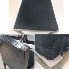 現状特価品！ 4人掛けダイニングセット 木目調天板 ブラック系 テーブル幅160㎝ チェア×4脚 食卓セット 黒　西岡店の画像