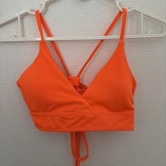 水着　ビキニ　レディース　バッククロス　オレンジ　サイド編み　Mの画像