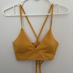 水着　ビキニ　レディース　バッククロス　イエロー　サイド編み　Sの画像