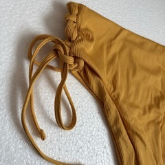 水着　ビキニ　レディース　バッククロス　イエロー　サイド編み　Sの画像