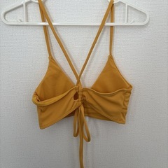 水着　ビキニ　レディース　バッククロス　イエロー　サイド編み　Sの画像