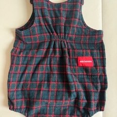 ミキハウス　80cm ロンパース　チェック柄の画像