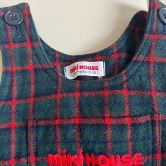 ミキハウス　80cm ロンパース　チェック柄の画像