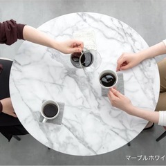 大理石風カフェテーブルセット/韓国風/ダイニングテーブルセットの画像