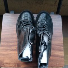 新品 24.5cm レディース ブーツ ブラック 厚底 シューズ サイドゴア 識別番号:【B217-S】の画像