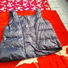 ベスト付、ネイビーコートの画像