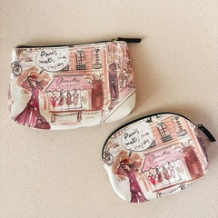 Izak Zenou パリイラストポーチ 2点セットの画像