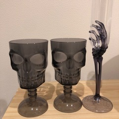 コップ　ガイコツの画像