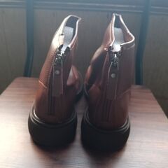 新品 23cm レディース ブーツ ブラウン 厚底 シューズ サイドゴア 識別番号:【B219-S】の画像