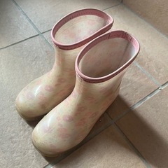 17cm 18cm 女の子 上履き ブルー ムートンブーツ レインブーツ 長靴の画像