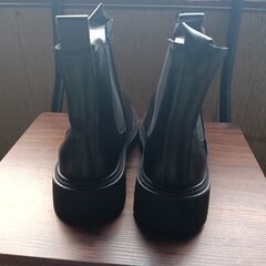 新品 23cm レディース ブーツ ブラック 厚底 シューズ サイドゴア 識別番号:【B220-S】の画像