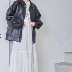 coen レザーライクビッグジャケット レザーオーバーサイズの画像