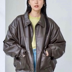 coen レザーライクビッグジャケット レザーオーバーサイズの画像
